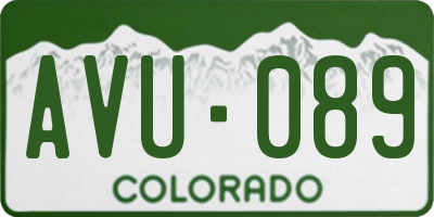 CO license plate AVU089