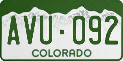 CO license plate AVU092
