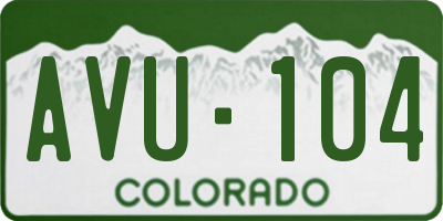 CO license plate AVU104