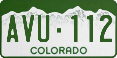 CO license plate AVU112