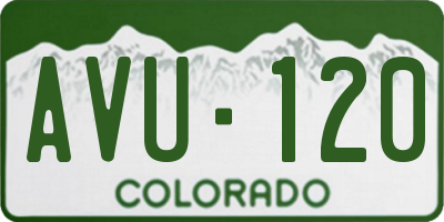 CO license plate AVU120