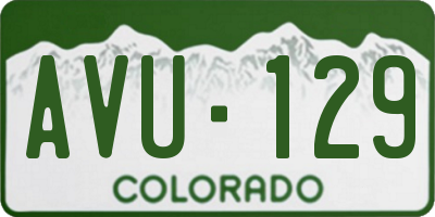 CO license plate AVU129