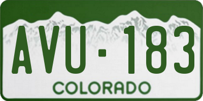 CO license plate AVU183