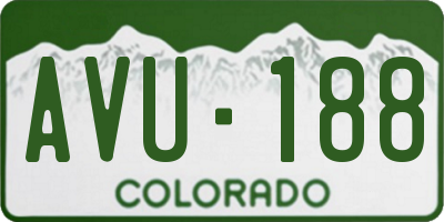 CO license plate AVU188