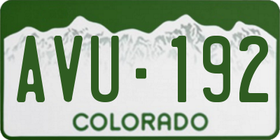 CO license plate AVU192