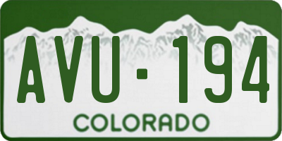 CO license plate AVU194
