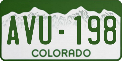CO license plate AVU198