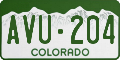 CO license plate AVU204