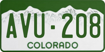 CO license plate AVU208