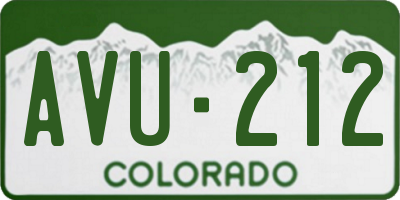 CO license plate AVU212