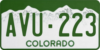 CO license plate AVU223