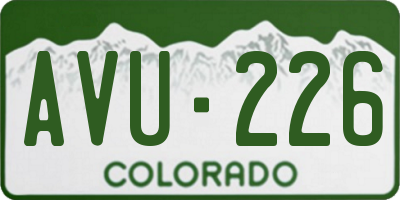 CO license plate AVU226