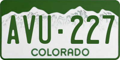 CO license plate AVU227