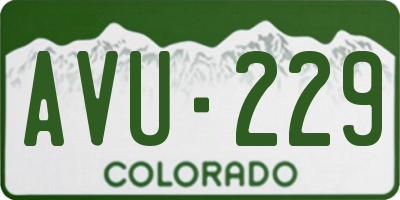 CO license plate AVU229