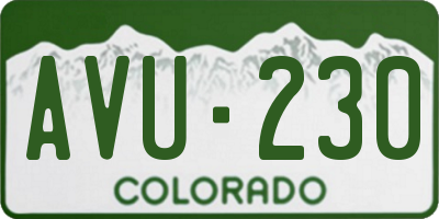 CO license plate AVU230