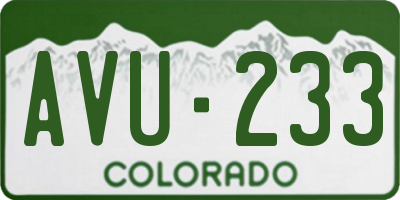 CO license plate AVU233