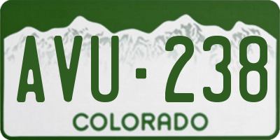 CO license plate AVU238