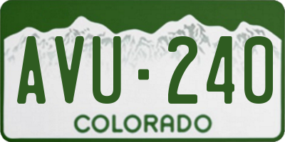 CO license plate AVU240