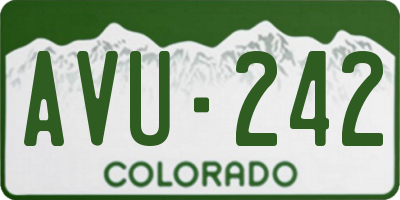 CO license plate AVU242