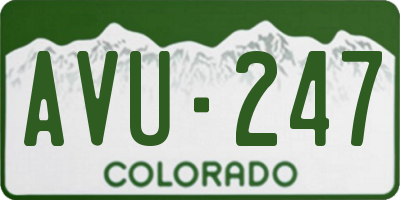 CO license plate AVU247