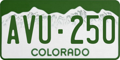 CO license plate AVU250