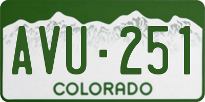 CO license plate AVU251