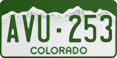 CO license plate AVU253