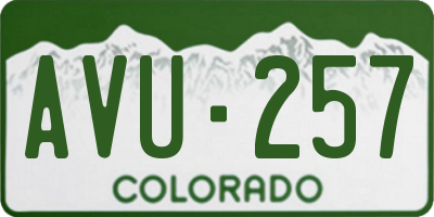 CO license plate AVU257
