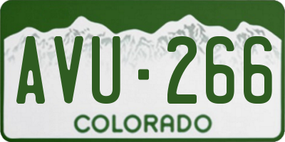 CO license plate AVU266