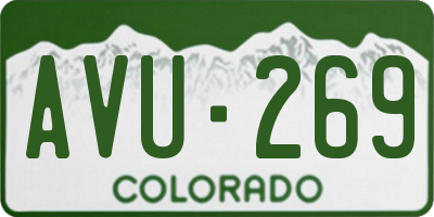 CO license plate AVU269