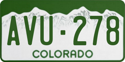 CO license plate AVU278