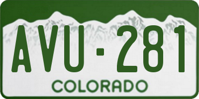 CO license plate AVU281
