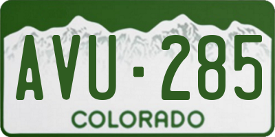 CO license plate AVU285