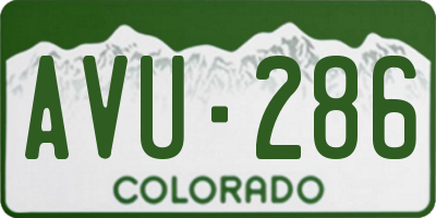 CO license plate AVU286