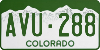 CO license plate AVU288