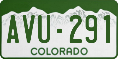 CO license plate AVU291