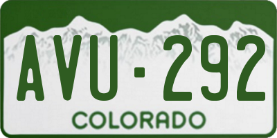 CO license plate AVU292