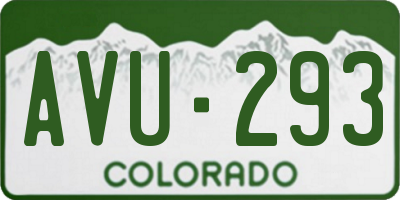 CO license plate AVU293