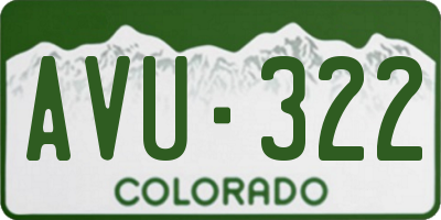 CO license plate AVU322