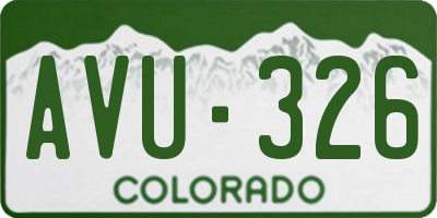 CO license plate AVU326