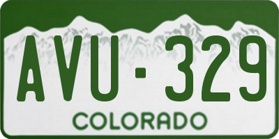 CO license plate AVU329
