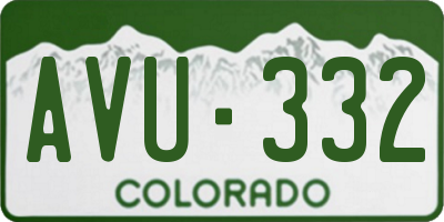 CO license plate AVU332