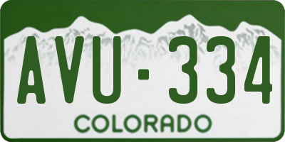 CO license plate AVU334
