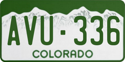 CO license plate AVU336
