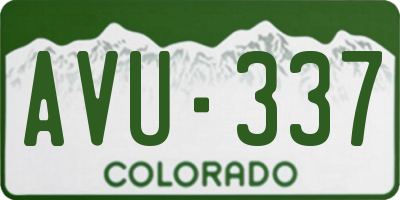 CO license plate AVU337