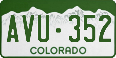CO license plate AVU352