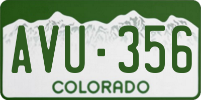 CO license plate AVU356
