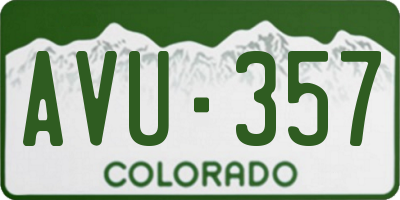 CO license plate AVU357