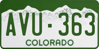 CO license plate AVU363