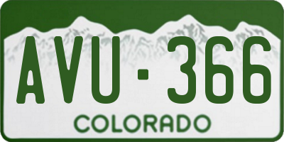 CO license plate AVU366